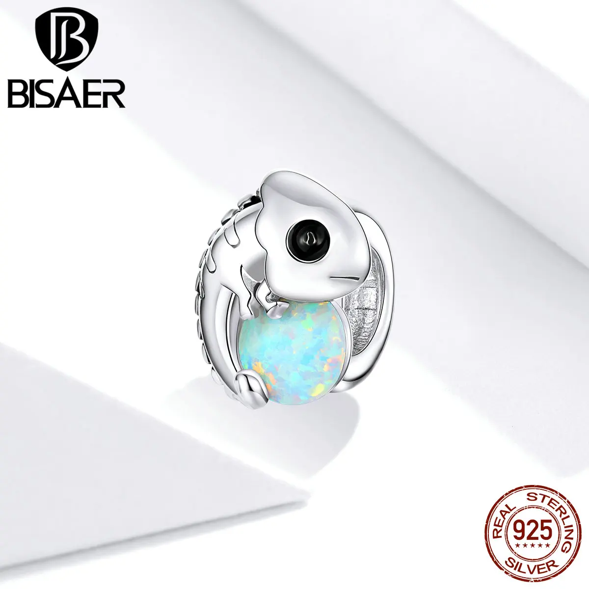 Бисаер Хамелеон опал амулеты из стерлингового серебра 925 пробы животные Бусины