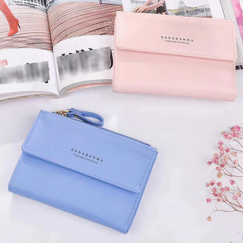 

New Women's wallet Japan and South Korea buckle simple multi-card position zero wallet multi-function card bag