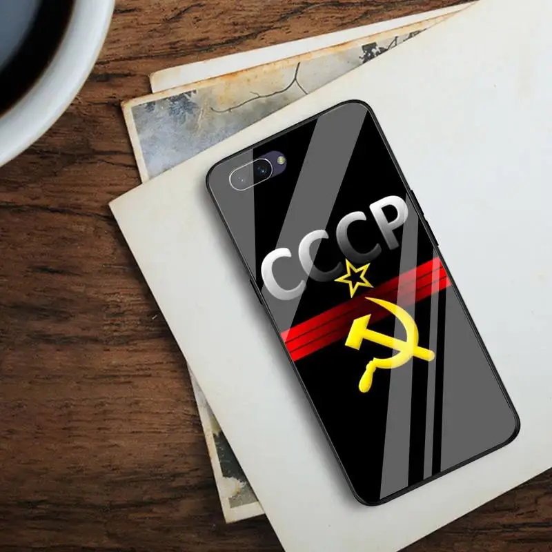 

Soviet CCCP Phone Case For OPPO F5 7 9 R17 11 9S Pro A 57 83 For VIVO Y91 55 69 11 71 Tempered glass