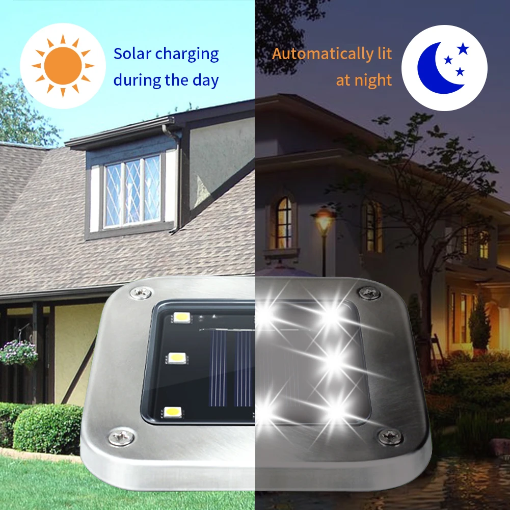 8 Светодиодный светильник на солнечной батарее наземный открытый путь садовый