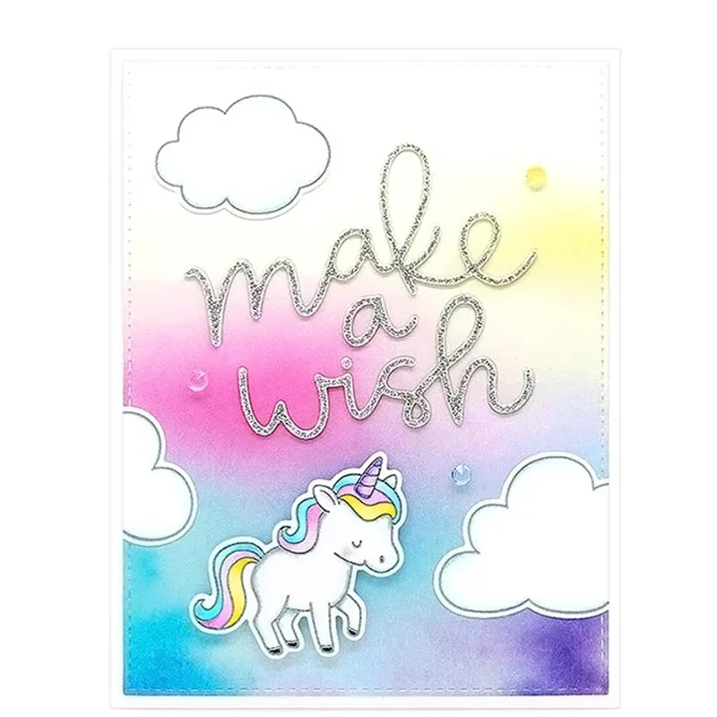 Металлические Вырубные штампы Word Make A Wish для скрапбукинга и изготовления карт