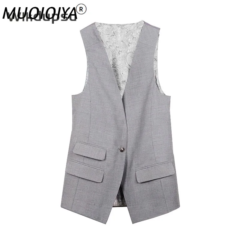 

Женский жилет без рукавов, повседневный жилет с V-образным вырезом в Корейском стиле, весна-лето 2021