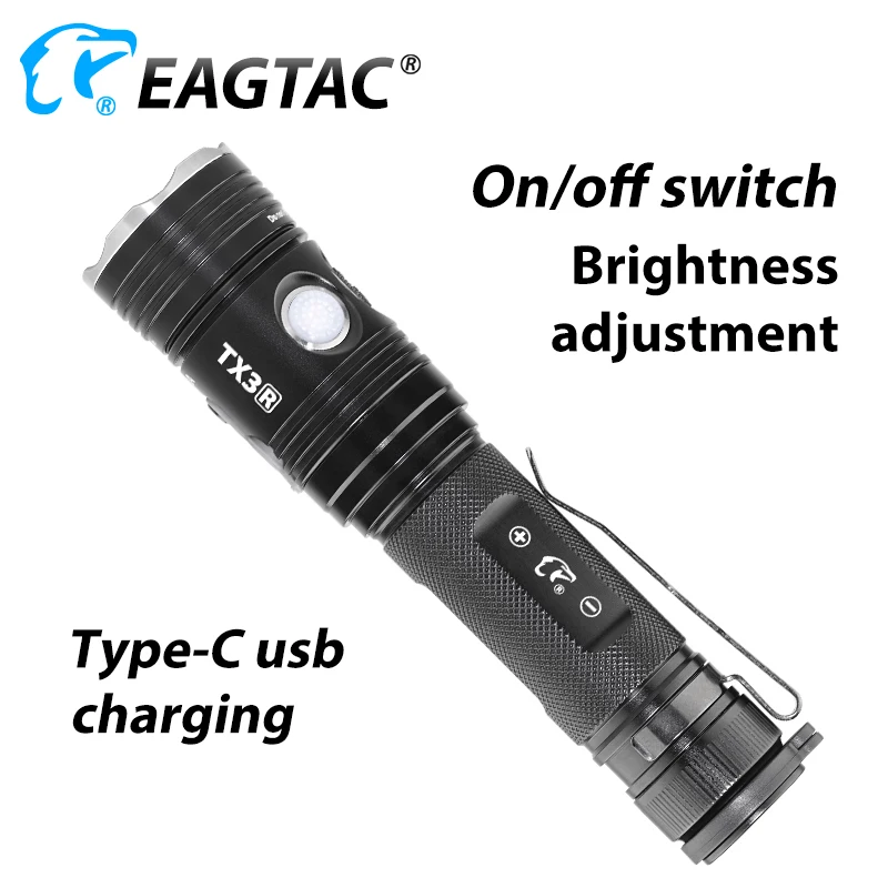 EAGTAC TX3V USB Перезаряжаемый светодиодный фонарик XHP70.2 3550 люмен 21700 включен внешний