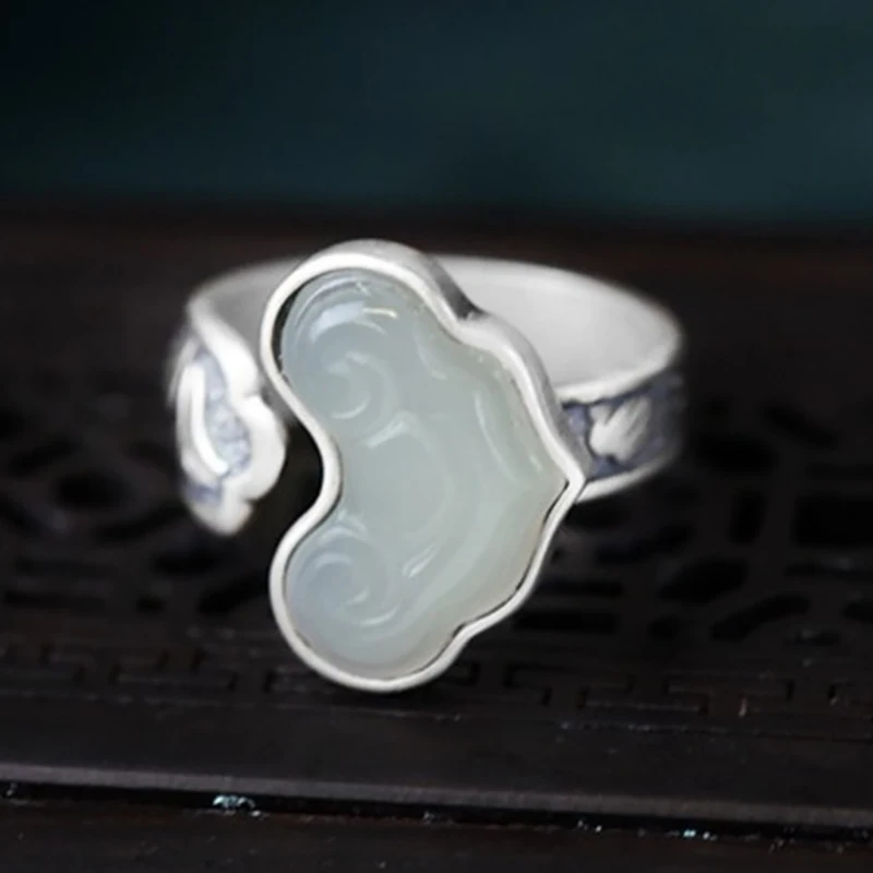 

sNew silver original jewelry handmade exaggerated creative auspicious cloud domineering men's opening adjustable ring