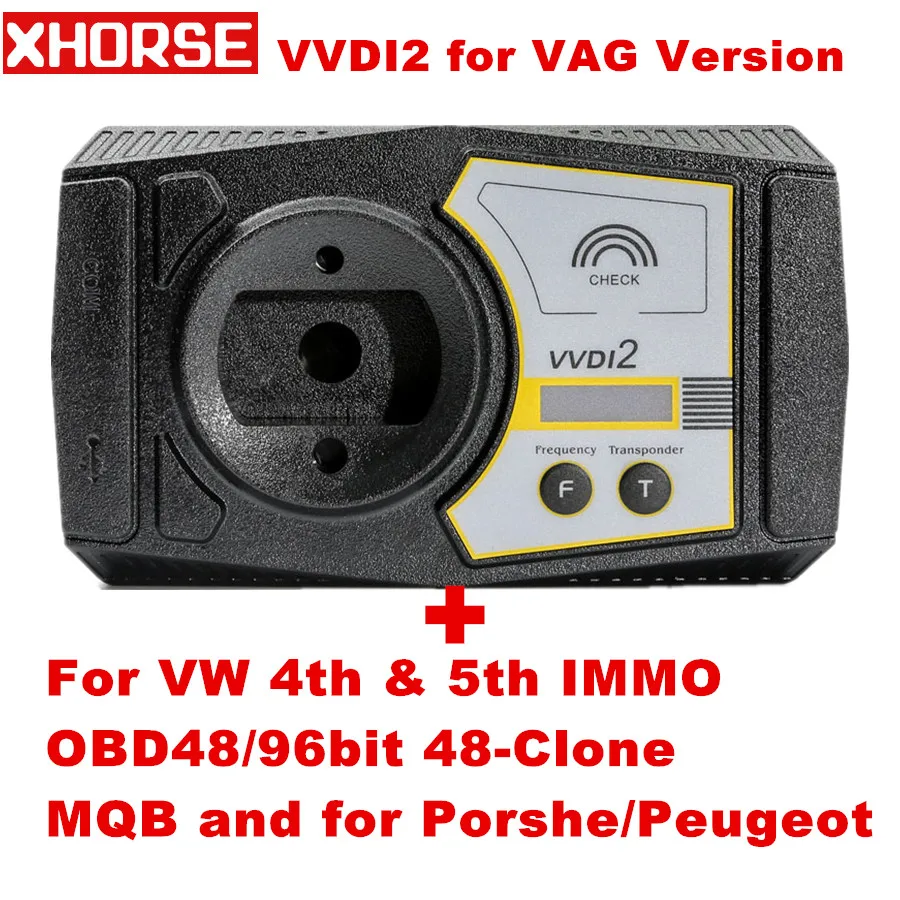 Xhorse VVDI2 Prog для VAG версии с базовым+ для VW 4th& 5th IMMO+ OBD48+ 96bit 48-Clone+ MQB+ для Porshe+ для peugeot