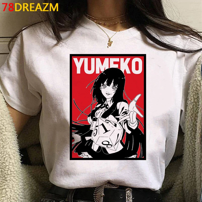 

Футболка Kakegurui женская, белый топ с принтом ulzzang, летняя одежда