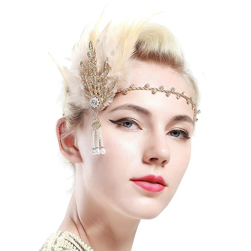 Повязка на голову в стиле Грейт Гэтсби 1920s аксессуары для волос свадьбу - купить