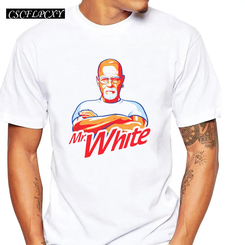 Новая модная повседневная мужская футболка с коротким рукавом ломающиеся bad Mr White