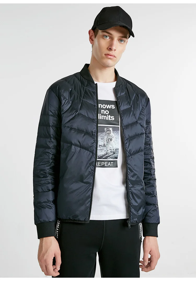 JackJones Мужская зимняя бейсбольная куртка с воротником с тепловым пухом | 218412510