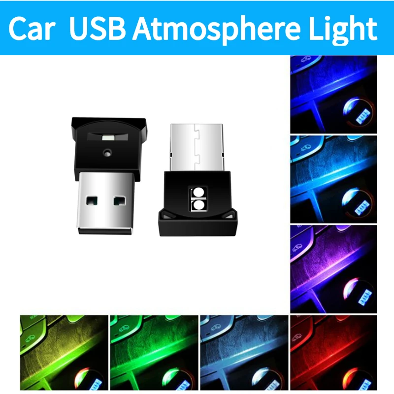 

7 Colors USB Decorative Lamp Car LED Atmosphere Lights Emergency Lighting Car-styling Auto Interior Lights Car Ambient Lamp