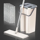 Швабра, волшебная Швабра без рук, домашняя Автоматическая вращающаяся Швабра для пола, домашняя кухонная деревянная швабра с ведром