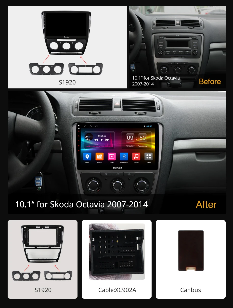 Ownice k3 k5 k6 Android 9 0 автомобильный dvd GPS плеер стерео радио для Skoda Octavia A5 2007 2008 -2014 DSP 4G LTE