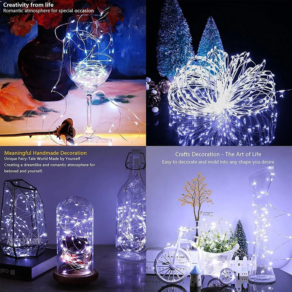 

10m LED Outdoor Waterproof Battery Box Copper Wire Lamp String Flashing Fairy Light Christmas Decor with Remote Control