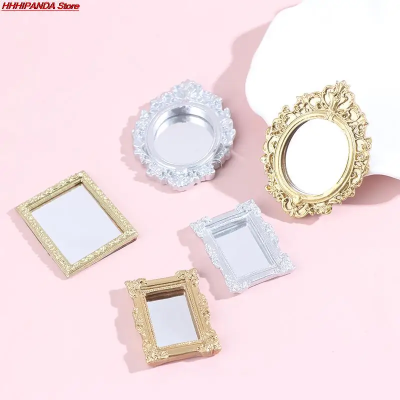

1/12 рамка для кукольного домика, аксессуары, мебель, миниатюрное зеркало, настенное зеркало для кукольного домика, украшение, Новинка