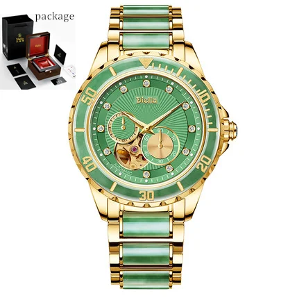 Оригинальные модные уникальные нефритовые часы автоматические механические