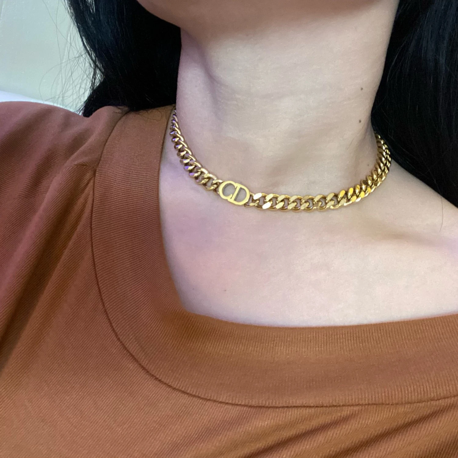 

Thick Chain Necklace Women's Stainless Steel Choker Necklace Euramerican Fashion Punk Letter Necklaces For Women Jewelry Gift