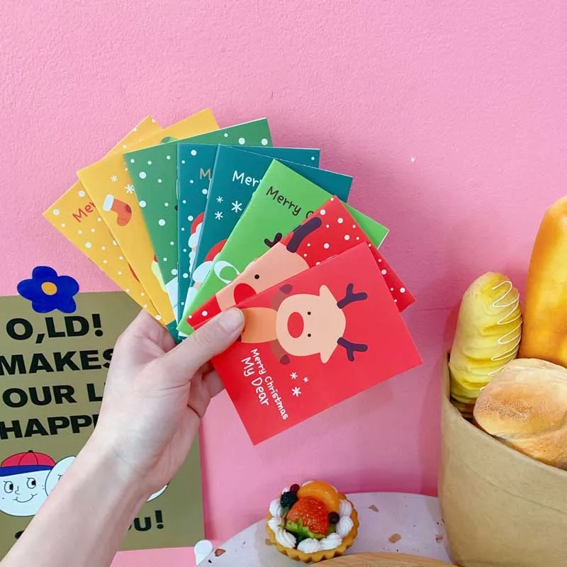 

4Pcs/lot Kawaii Christmas Notebooks Deer Santa Student Notebooks Diary Book School Gifts Office Stationery Supplies Color Random