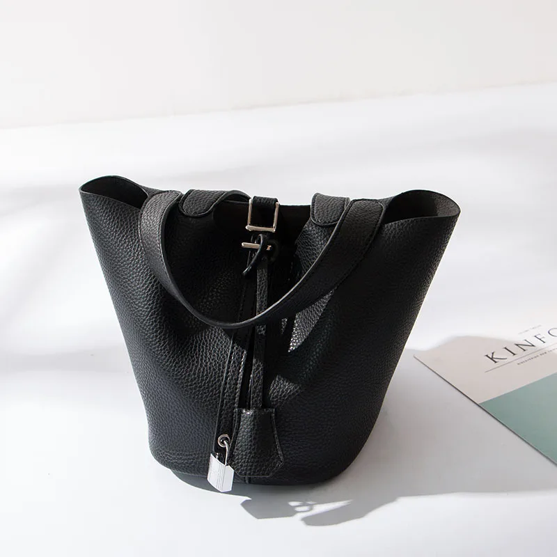 

Women's Casual Bucket Bag 2020 New Fashion Mini Women's Bag PU Leather Vegetable Basket Classic Handbag Ladies Small Messenger