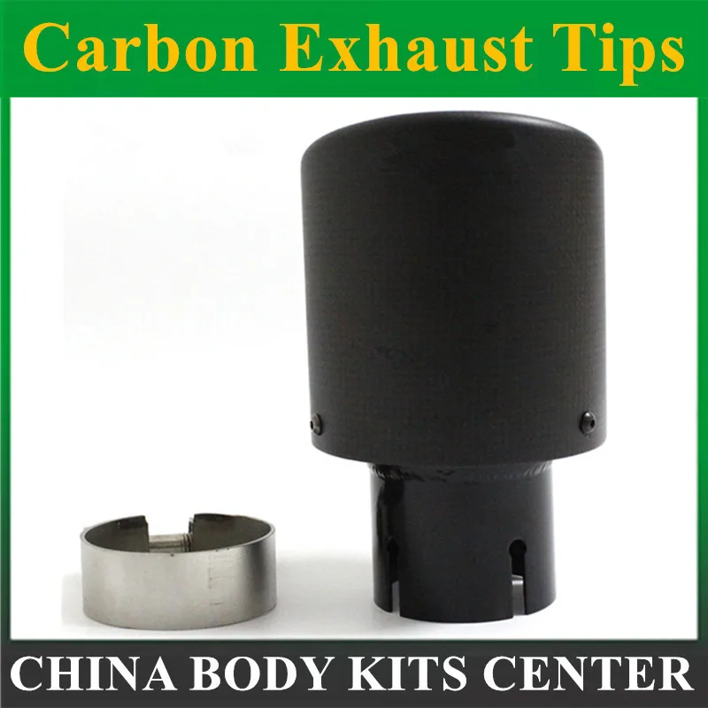 

Car styling Exhaust Tail Pipes Matt Carbon Muffler Tip Tail End Universal Stainless Steel Curly black For Bmw E90
