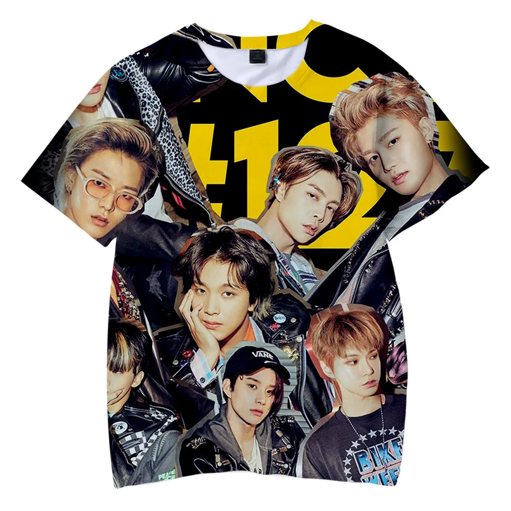 NCT-мужские и женские футболки с коротким рукавом круглым вырезом Повседневная