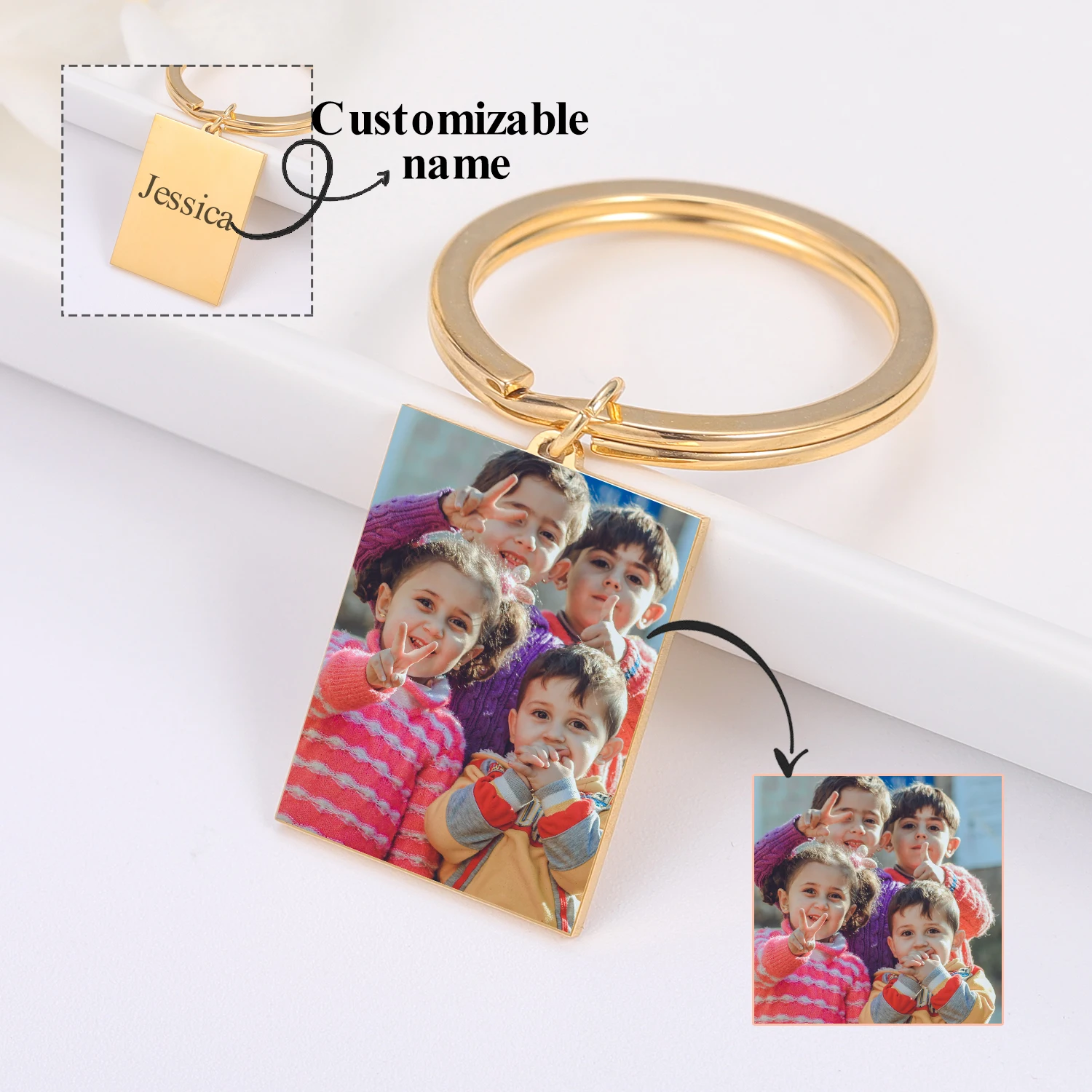 

Personalized DIY Photo Keychain Custom Family Member Photo Keyring Father's Day Gift Birthday Present For Dad From Daughter Son