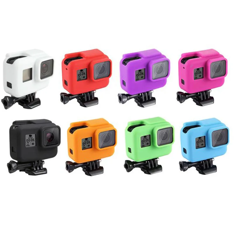 Мягкий силиконовый защитный чехол бампер для GoPro Hero 5 6 7 Hero5 Hero6 Hero7 черный корпус камеры рамка