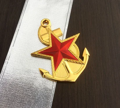 

Новый металлический золотой пятиконечный Якорь Звезды Автомобильная эмблема значок наклейка