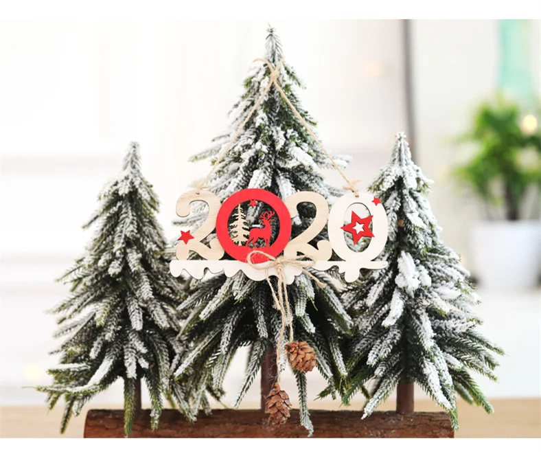Новогодние подвесные украшения рождественские деревянные для окна двери дерева