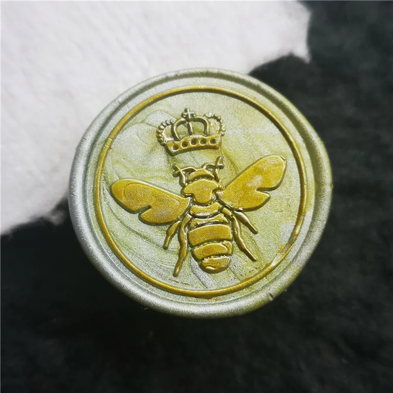 Корона пчелиный воск пчелиного меда штамп изысканный Краски деревянной ручкой DIY