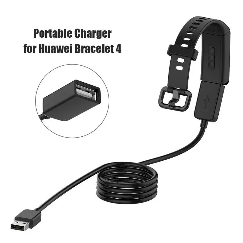 USB кабель для зарядки 1 м портативный черный удлинитель Huawei Band 4/Honor 5i/POLAR M200/NIKE