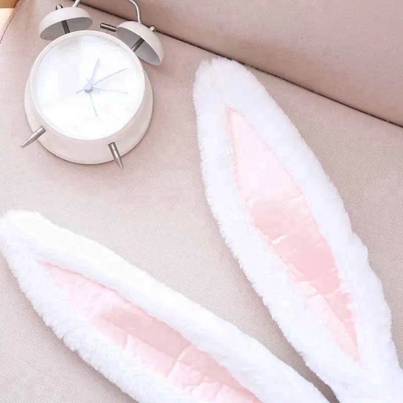 

Hot 1pc Girls Rabbit Headband Large Plush Rabbit ears Hoops White Bunny Ears Headdress gifts for Photographic Tools Selfie