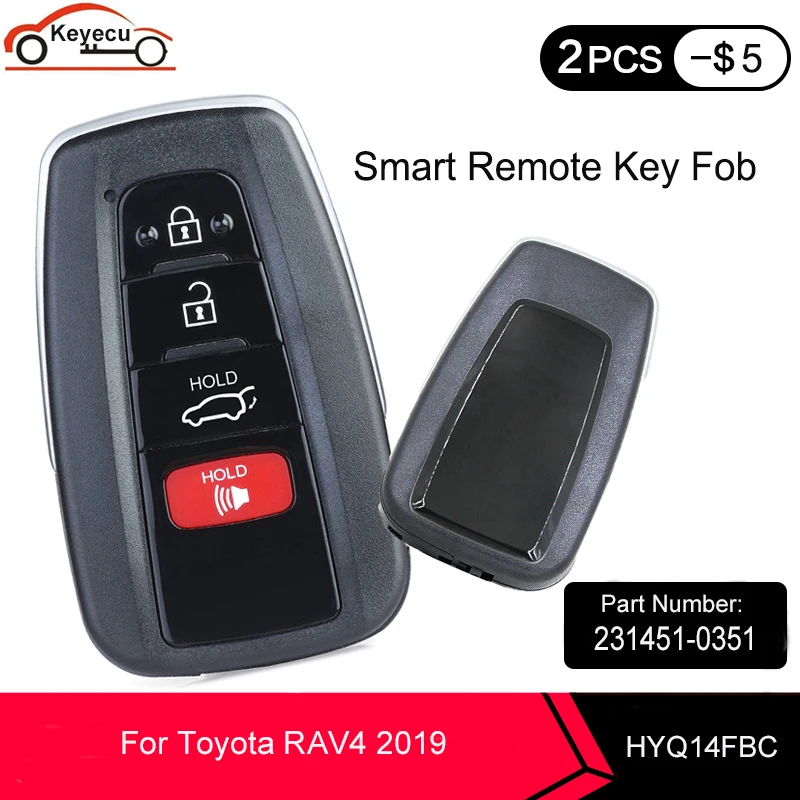 KEYECU умный дистанционный ключ 4 кнопки 314 3 МГц 8A чип Fob для Toyota RAV4 2019 2020 2021 HYQ14FBC 231451