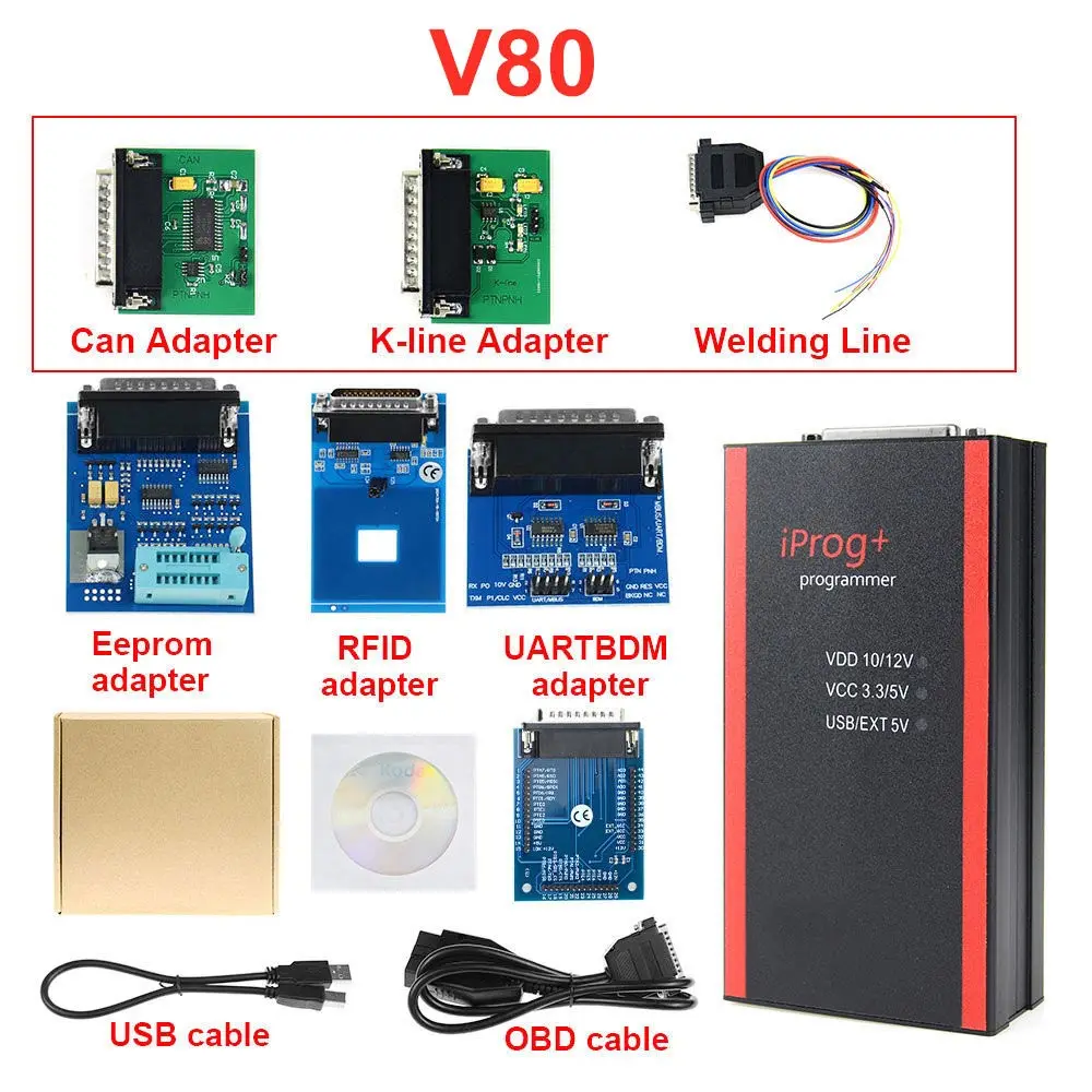 Iprog wt 6 adapter Лучшее качество V80 IPROG Porgrammer IR MB адаптеры IPROG CAN-BUS адаптер IPROG Kline адаптер с бесплатной доставкой - Цвет: Iprog wt 6 adapter