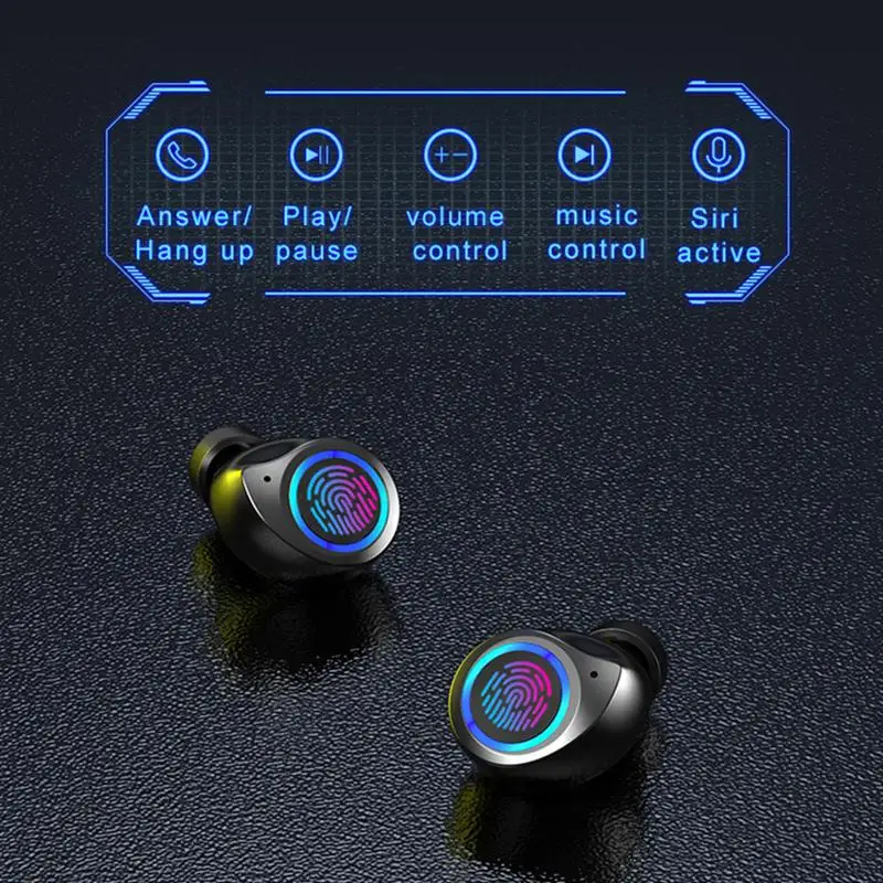 

TW80 Wireless Earphone Bluetooth 5.0 Earpiece Bass HiFi Steroe Earbuds TWS Mini Headset With MIC LED Display Charging Box