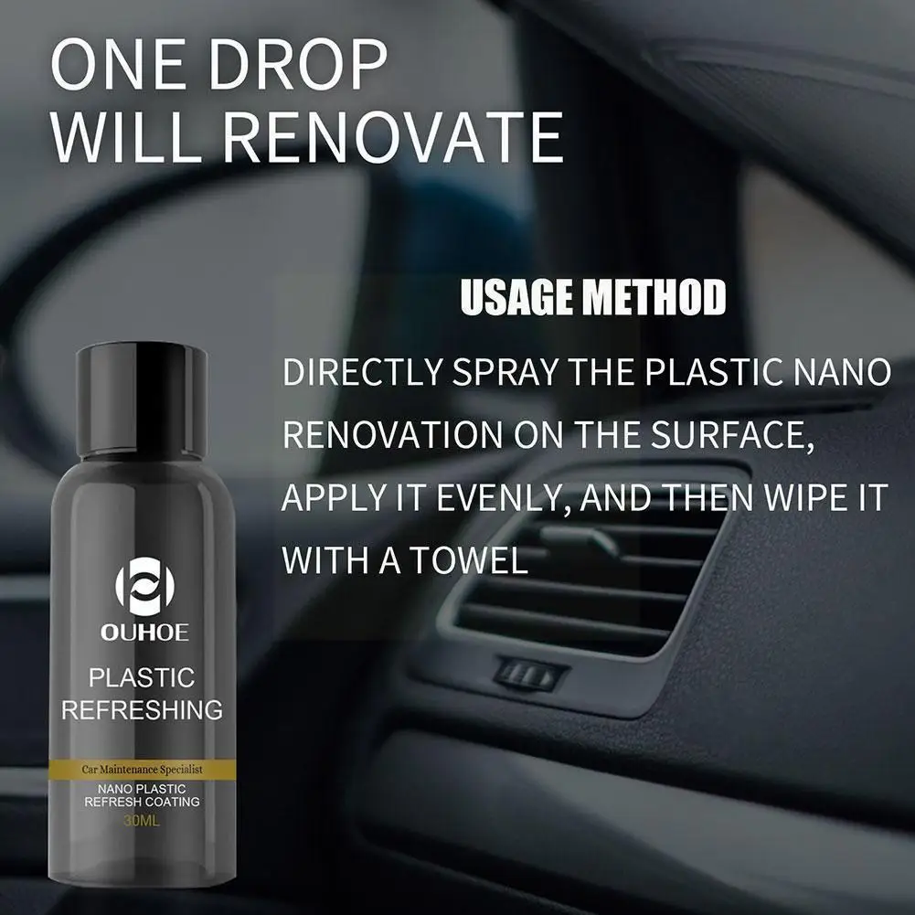 

Car Retreading Agent Car Plastic Parts Instrument Panel Cleaning Automotive Agent 30ml Part Retreading Plastic Agent Interi E1Q8