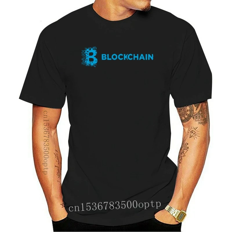 New Bitcoin T Shirt Crypto Blockchain Tees Shirt for Men Printed Short Sleeve Custom XXXL Party Top Design T-shirt Thanksgiving