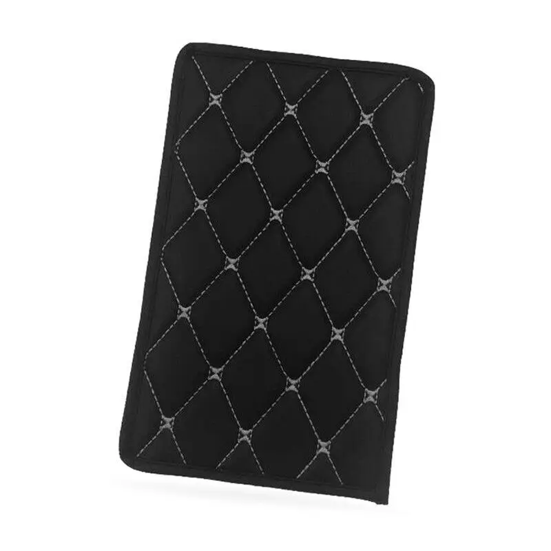 

Auto Leather Pad Black Console Box Cover Cushion PU Leather Pad Universal