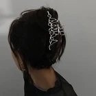Женские металлические заколки для волос AMORCOME, серебристые нестандартные заколки для волос в стиле панк, аксессуары для волос