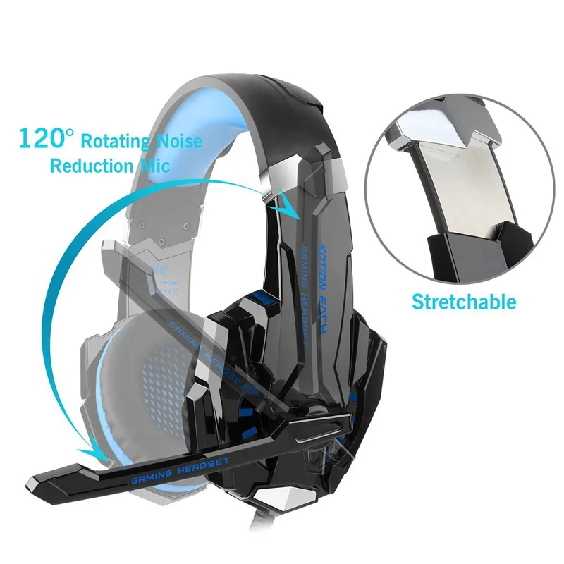 Игровая гарнитура для ПК PS4 светодиодные Игровые наушники с микрофоном