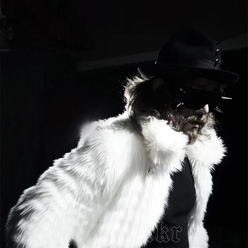 Модное мужское пальто из искусственного меха куртка мужская зимняя черное