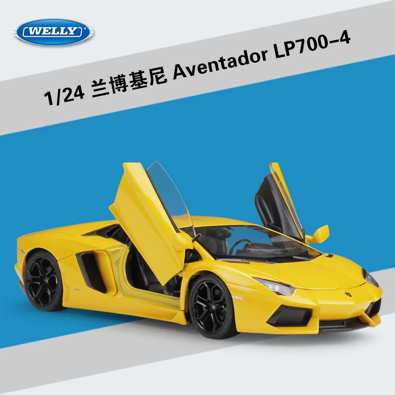 Welly 1:24 литая модель автомобиля из металлического сплава LP700 белый розовый