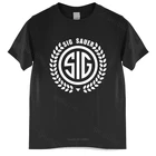Новое поступление, Мужская футболка Зиг Саур, футболка с огнестрельным оружием, Черная Мужская футболка большого размера, черная футболка