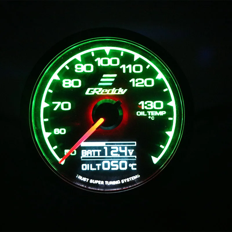 Oil Temp GReddi мульти D/A lcd цифровой дисплей Turbo Boost автомобильный измерительный прибор 2,5 дюймов 60 мм 7 цветов в 1 гоночный метр - Цвет: Oil Temp