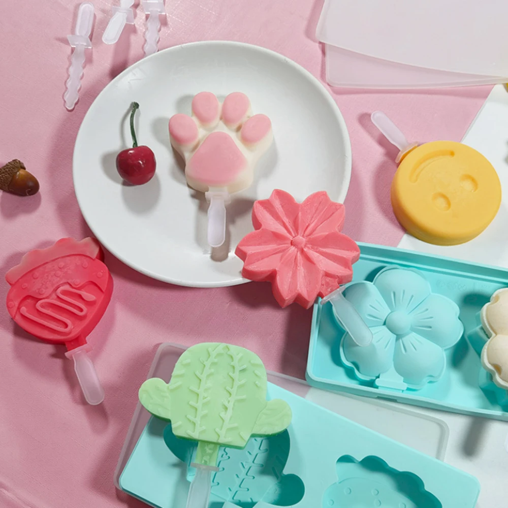 Форма для фруктового льда с 2 отверстиями мультяшный динозавр кактус форма