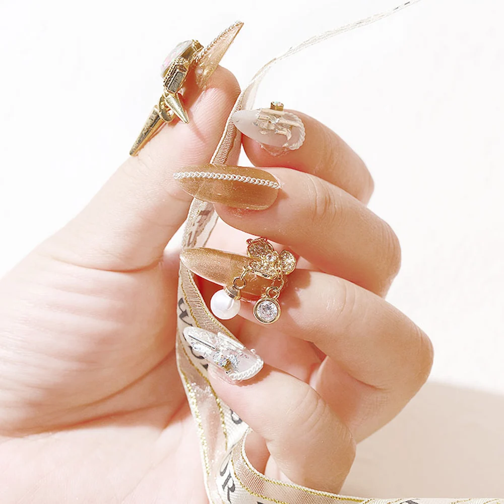 1 шт. сплав для ногтей с цирконием высококачественные металлические украшения из
