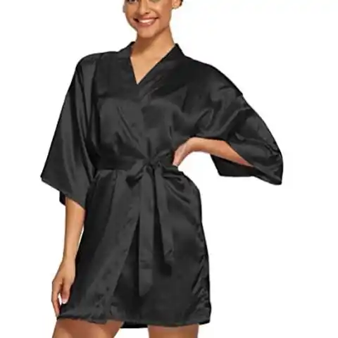 Халат женский атласный, пикантная Ночная рубашка в китайском стиле, пикантный халат-кимоно для невесты, цвет шампанского, на лето