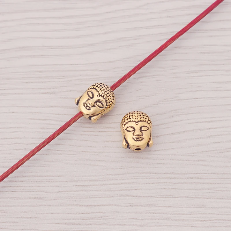 

30 x Antique Gold Buddha Head Spacer Beads Charms For DIY Necklace Bracelet Jewelry Handmade Making 11x9mm