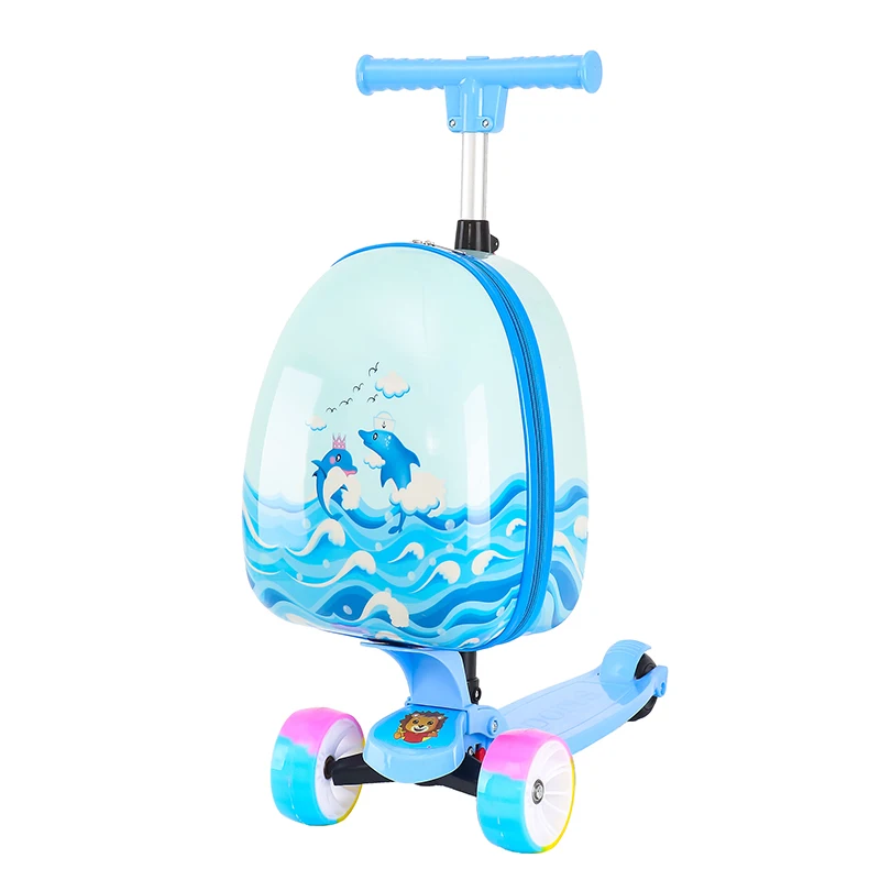 Kids scooter suitcase storage trolley case luggage skateboard for children carry-on kids luggage ride trolley case toy on wheels