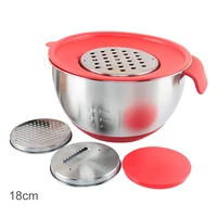 non slip fruit vegatables with lid mixing bowl 3 graters baking eggs home kitchen nesting storage stainless steel cookware salad