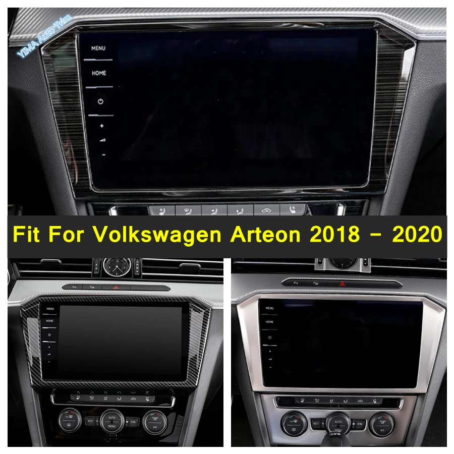 

Car Console Navigation Frame Decorative Cover Trim Fit For Volkswagen Arteon 2018 - 2020 Black / Carbon Fiber / Silver Accessory
